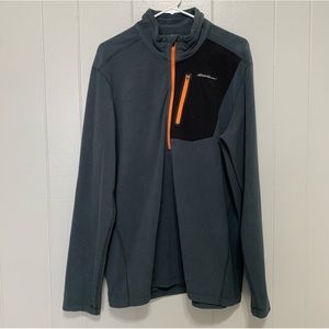 Men’s Gray Eddie Bauer Reso Half Zip Long Sleeve Fleece Sweater